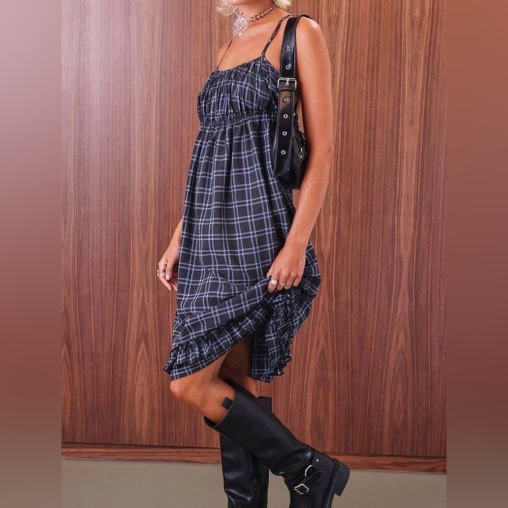 Plaid Blue/Black Dress